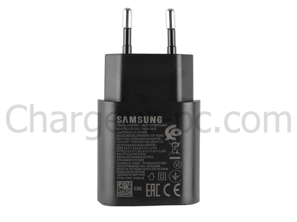 25W USB-C Samsung Galaxy A11 AC Adaptateur Chargeur