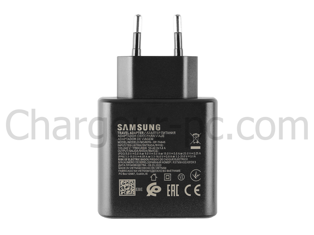 Original 45W USB-C Samsung Galaxy Book4 NP754XGK-KS2CA AC Adaptateur Chargeur + câble