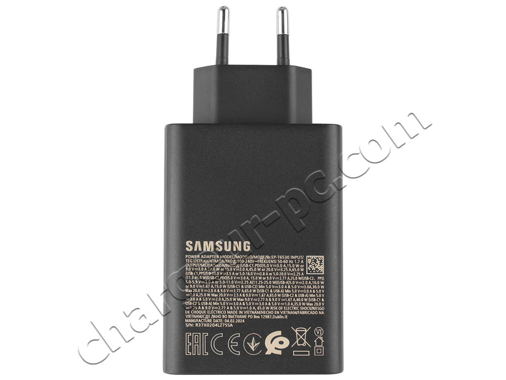 Original 65W Samsung Galaxy Book 15 NP750XDA AC Adaptateur Chargeur