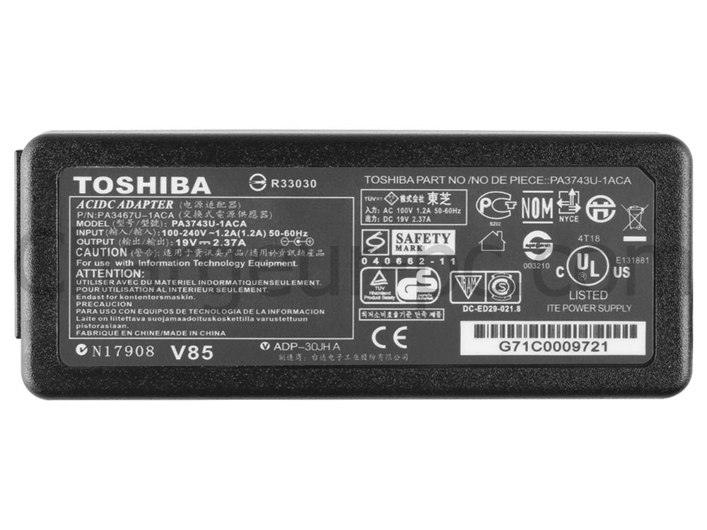 45W Original AC Adaptateur Chargeur pour Toshiba Satellite L10-B L10T-B