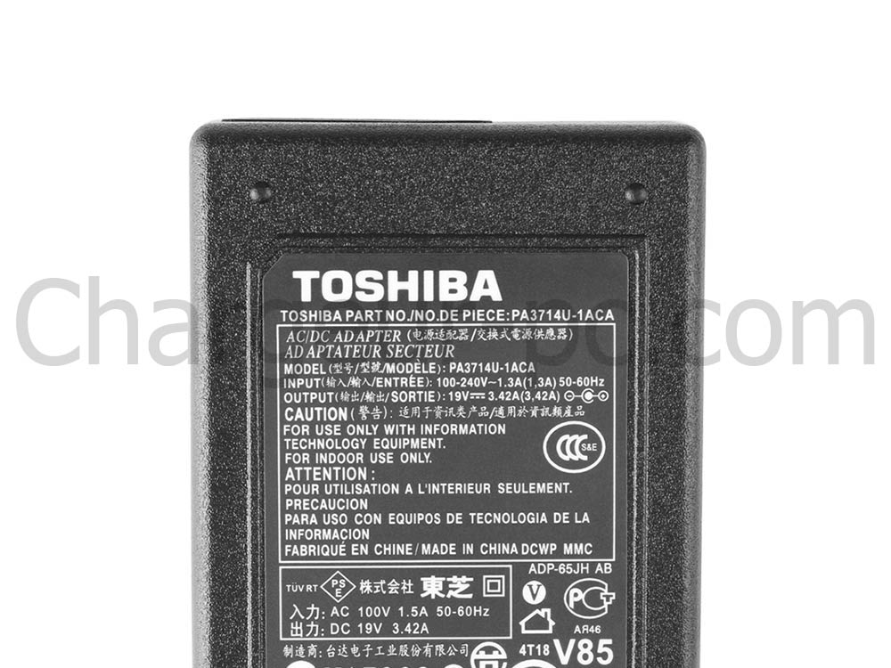 65W Original AC Adaptateur Chargeur pour Toshiba PA3467U-1ACA PA3714E-1AC3